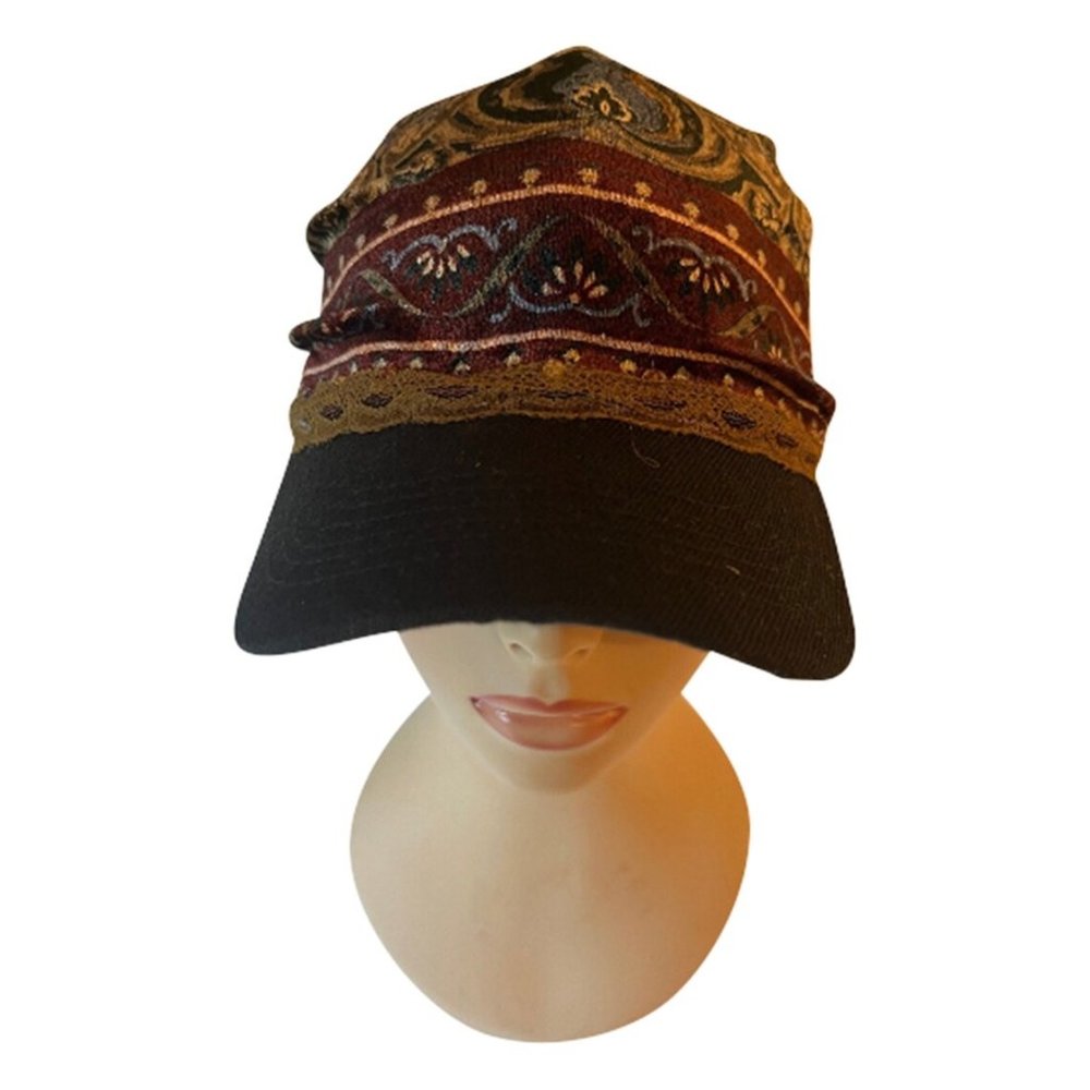 Boho Scarf Cap Women Modern Bohemian style Handmade Upcycled clothes to Caps